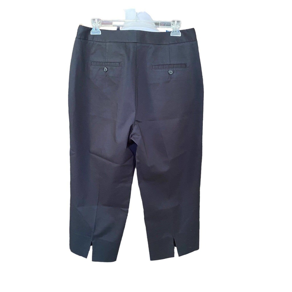 Foxcroft 10 Black Cotton Blend Wrinkle Free High Rise Crop Leg Pants I217 - Picture 6 of 9